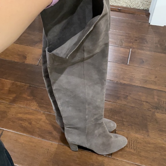 Halogen grey suede over the knee boots - Picture 2 of 3